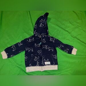 Carter's Navy Hoodie with Dog Pattern size 18 Months